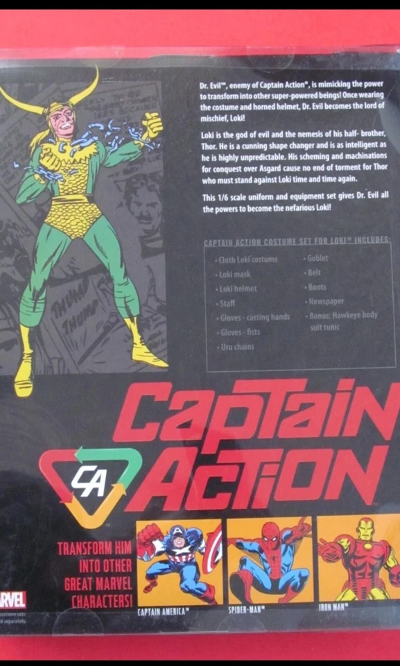 Boneco Captain Action as Loki 12" / 2012 Marvel.     CAIXA ABERTA. - Imagem 2 de 3
