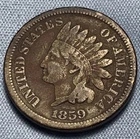 1859 Indian Head Cent Very Fine Condition Laurel Wreath Reverse Over 150 Years