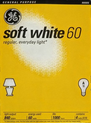 Vintage GE Soft White 60W Bulbs (4 Pack) NOS A19 USA Made Tested Collectors