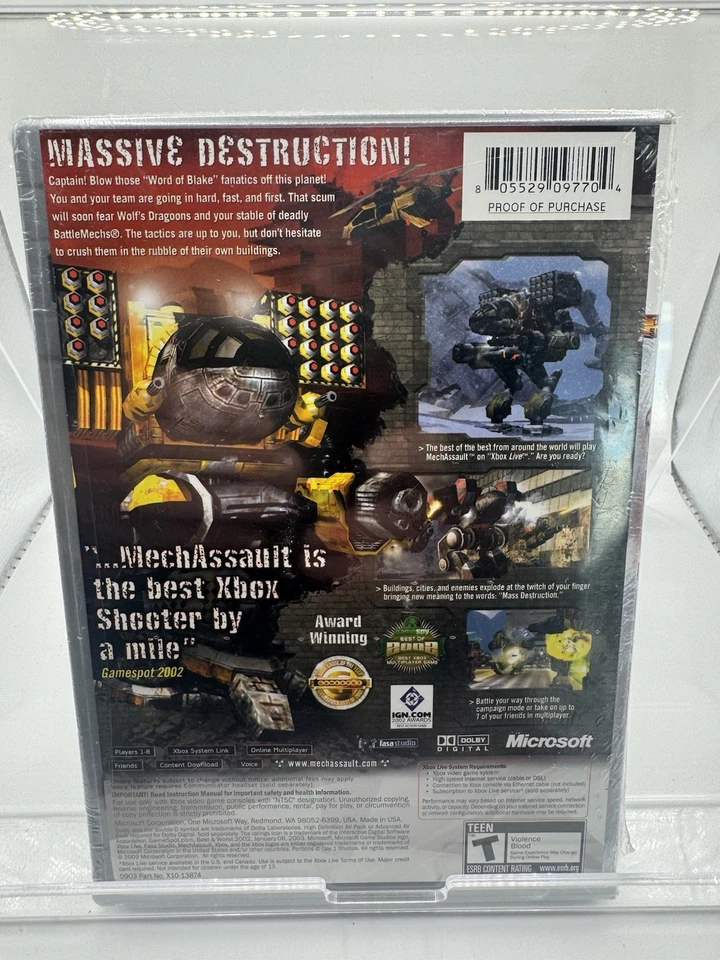 Xbox Mechassault Platinum Hits-2003- Sealed - Image 2 of 3