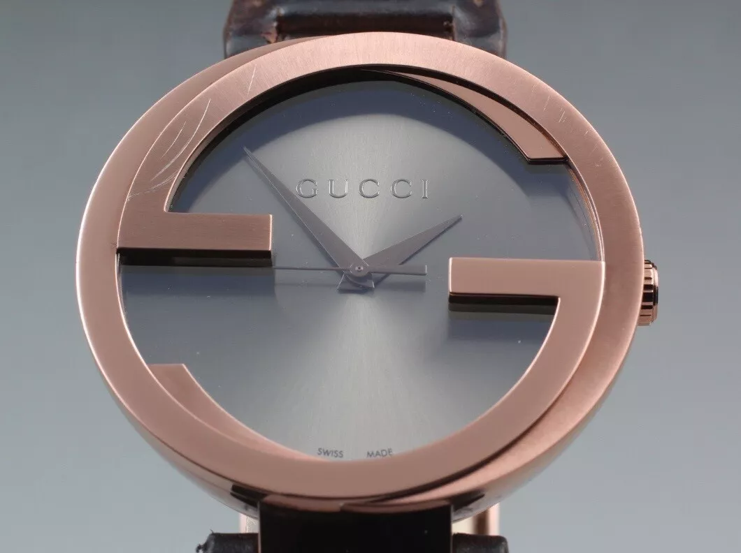 [Exc+5] Montre à quartz homme GUCCI à emboîtement 133,2 bronze noir JAPON