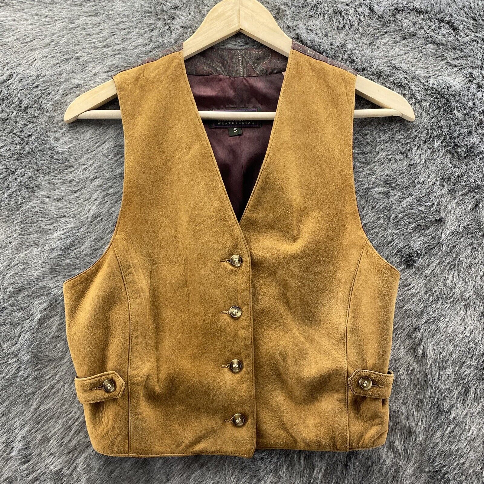 Timberland Tan Lambskin Leather Vest Weather Gear… - image 1