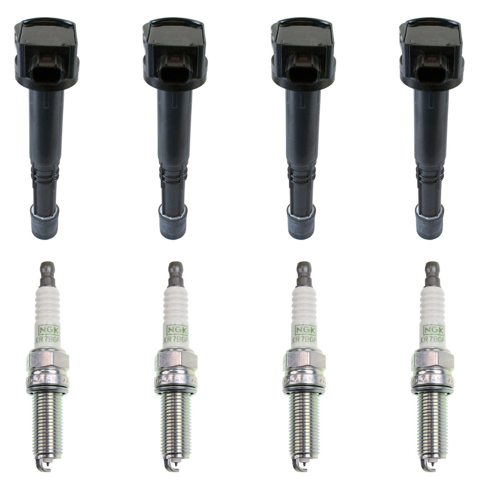 Denso OEM Ignition Coil  NGK Platinum Spark Plugs Set 8PCS For Honda CR-V Civic