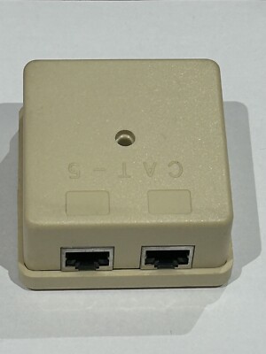 Neu 2er Pack CAT5 Oberflächenmontage 2 Port RJ45 geschirmte Ethernet Netzwerkbuchse.