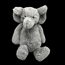 Rare Jellycat London Gray Elephant 8  Plush Super Soft Newborn and Up No Tusks