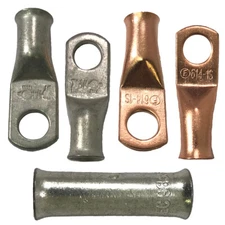 Tinned & Copper Lug Ring Terminal Butt Connector Lot - 8 to 4/0 Gauge - USA Made
