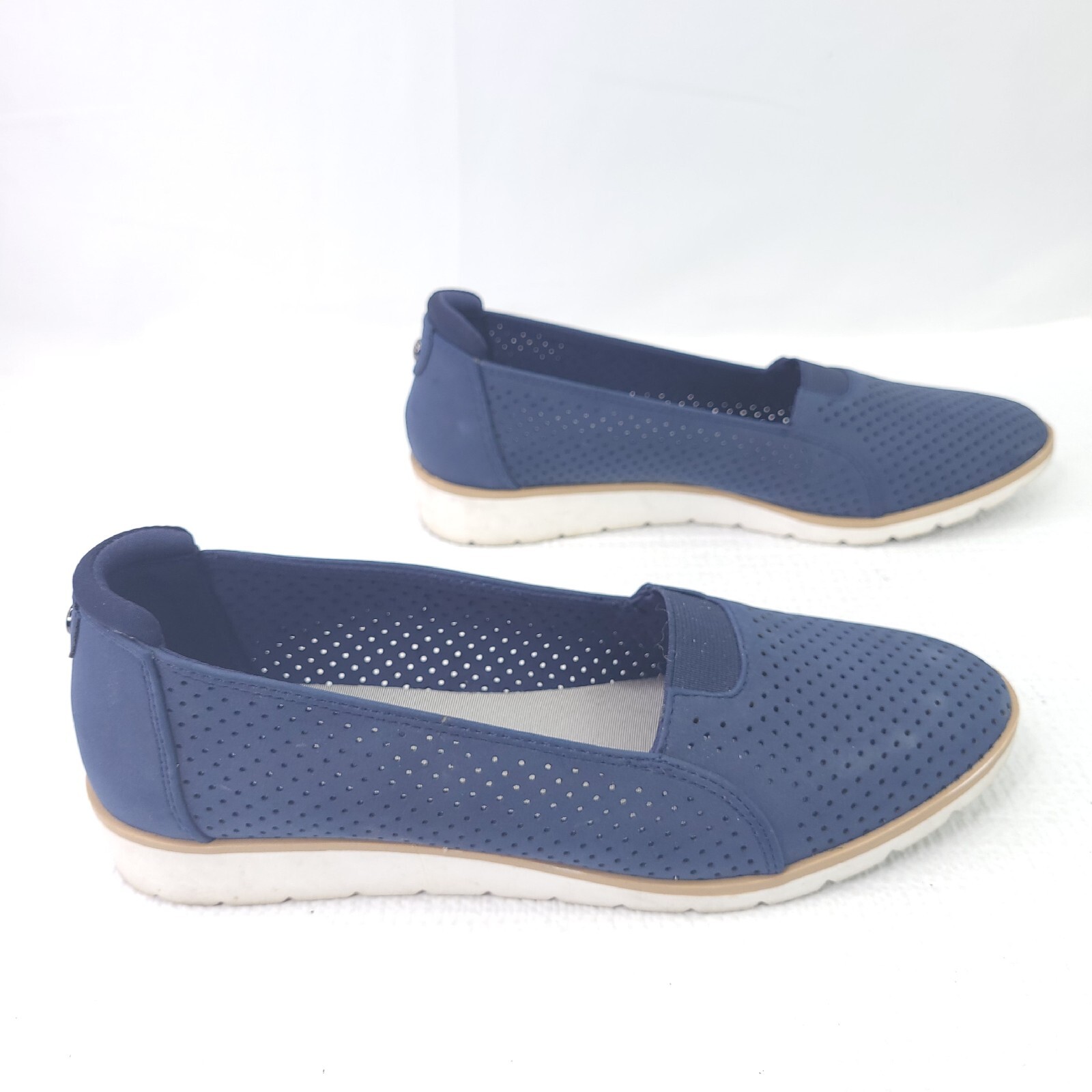 Anne Klein AK Sport Skipper Loafers Blue Perforated S… Gem