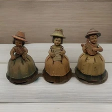 Anri Italy Hand Carved & Painted Wooden Musical Figurines Thorens Swiss