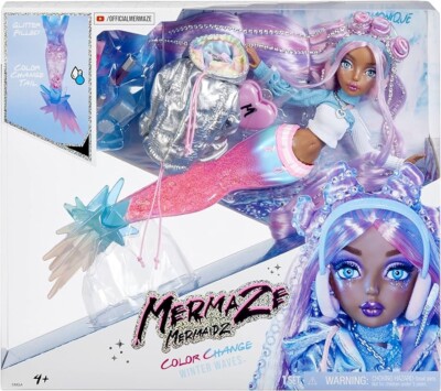Mermaze Mermaidz Winter Waves, Mermaid Fashion Doll with Color Change,HARMONIQUE