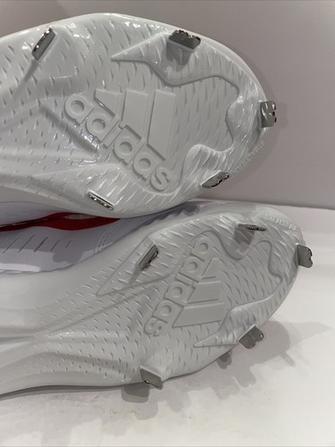 Adidas EE4130 Icon V Bounce Red White Iced Metal Men's Baseball Cleats Size 15 - Picture 12 of 12
