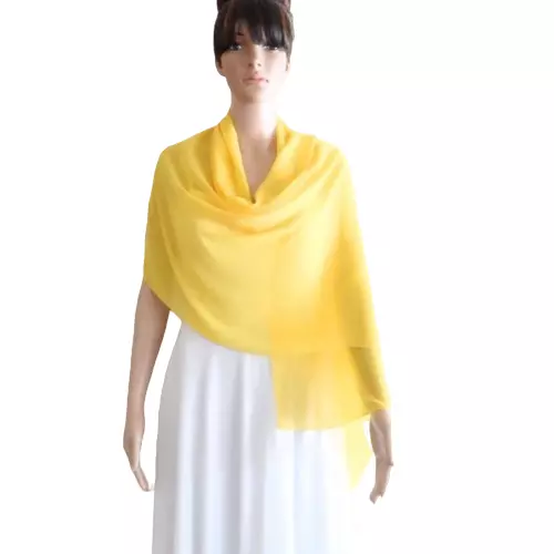 Daffodil Yellow Chiffon Shawl. Long Scarf. Cheap Wrap Scarf