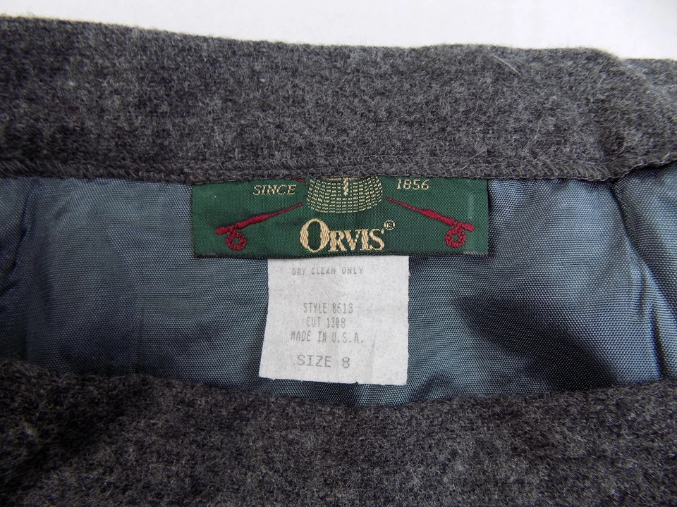 Falda de lana Orvis Wrap gris carbón liso talla 8  Foto 4 de 4