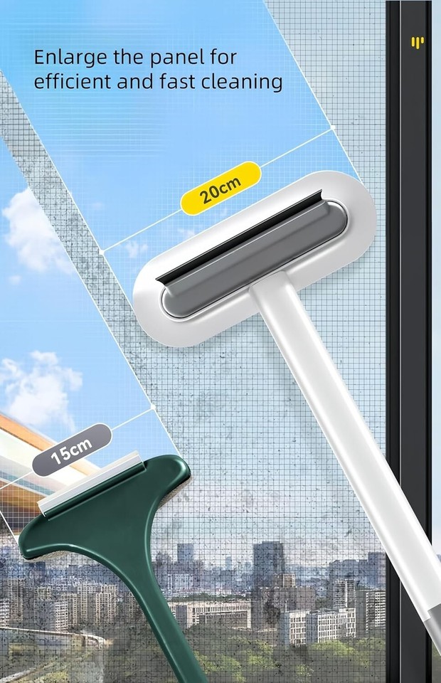 Window Screen Cleaning Brush with Handle – Wet & Dry Cleaner Mesh ...