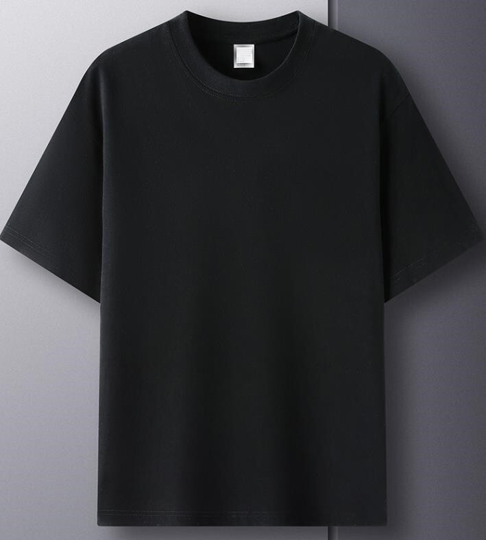 Cotton Short Sleeve Men T-shirt Summer Round Neck Loose Casual Solid Color