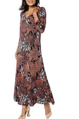 Attitudes by Renee Women's Reversible Como Jersey Maxi Dress Forrest