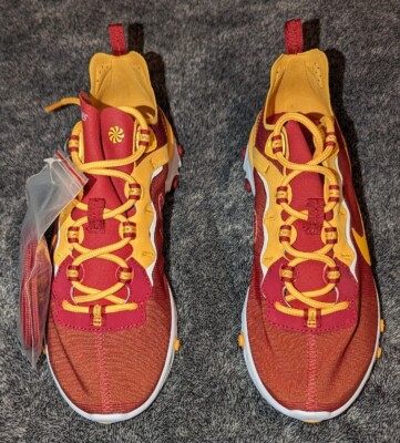 Nike React Element 55 USC Trojans NCAA Sneakers CK4853-600 Size Men 6.5 / WMS 8