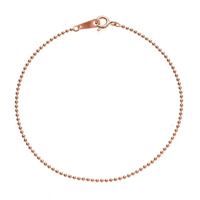 6'' 14k Rotgold 1,2mm Kugelkette Armband 0,99g sehr dünn zart
