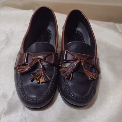 Johnson Murphy Brown Leather Tassle Loafers Dress Shoes