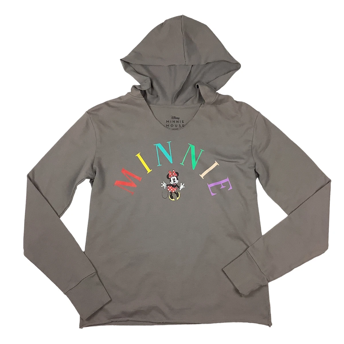 Disney Minnie Mouse Sweatshirt Hoodie Shirt Women's XS Gray