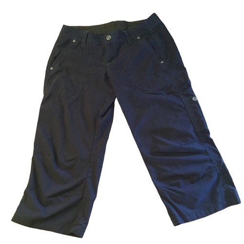 Kuhl Free Range Hiking Pants Women's SIze 4 Navy Blue Capri Cotton Blend EUC