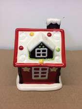 Ceramic Gingerbread House Christmas Candy Jar  6”