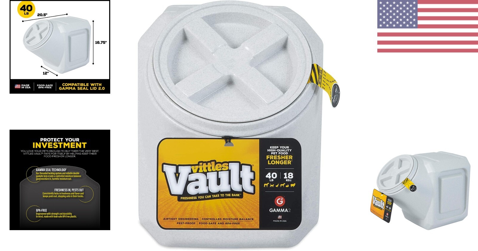 Vittles Vault Stackable Dog Food Storage Container Fresh & Pestproof