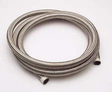 -8AN AN8 8-AN STAINLESS STEEL RUBBER BRAIDED FUEL GAS E85 LINE HOSE - 15FT