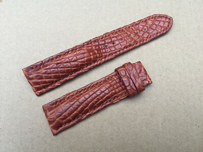 20mm/18mm Brown Alligator Crocodile Embossed Leather Watch Strap Band