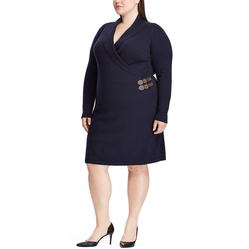 Chaps Shawl-Collar Sweater Dress 
