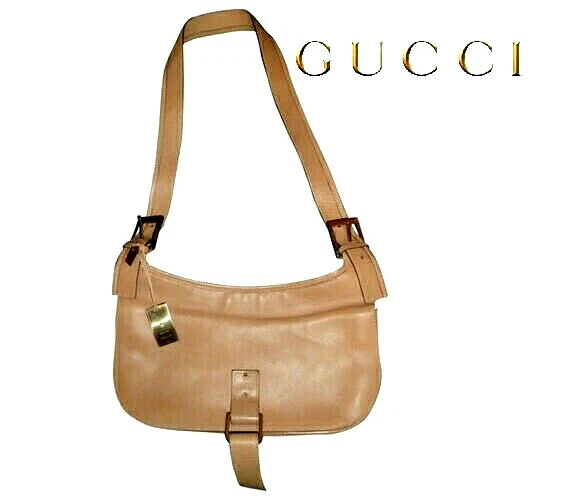 GUCCI ~ RARE sac bandoulière en cuir beige ~ AUTHENTIQUE 