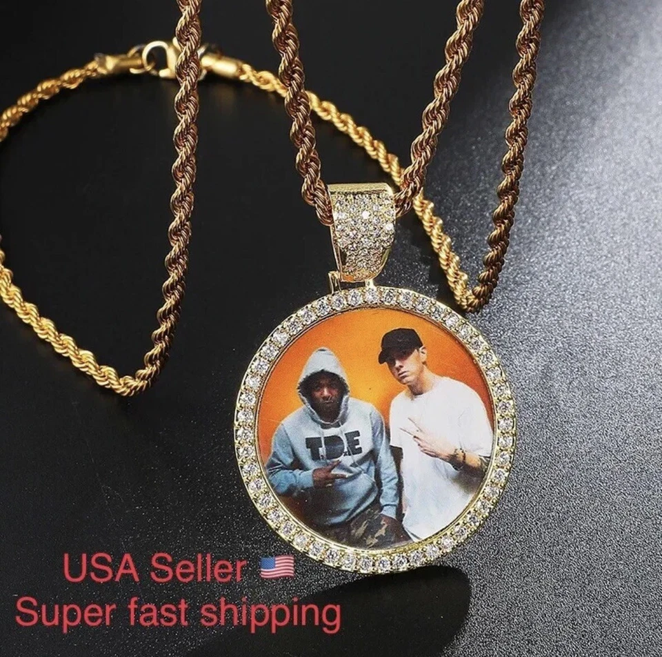 Colar pingente com corrente personalizado foto foto foto - Prata ou ouro - Imagem 2 de 4