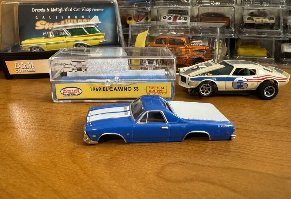 HTF NOS NuRora RRR H.O. TJet ‘69 Chevy el Camino SS Blu/Wht Stripes