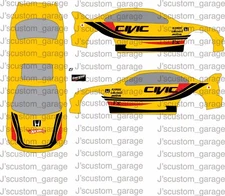 Energizer Honda Civic 1/64 custom water slide decal for Hot Wheels