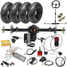 34" Rear Differential Axle Kit 1000W48V Motor Steering Assembly Go kart ATV Bike