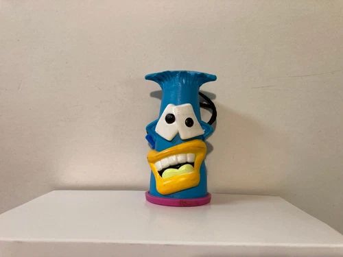 vintage Nickelodeon GAKOIDS blue Gak slime monster head figure toy