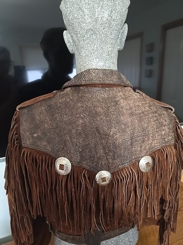 Vanguard Vintage Cowhide Leather Fringes Asymmetrical MC Jacket Size 4 Youth - Picture 8 of 17