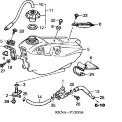 HONDA CRF250R CRF250 PETCOCK to CARBURETOR FUEL,GAS TANK HOSE,TUBE