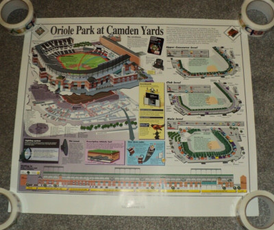 Oriole Park at Camden Yards Stadium Map Poster - Baltimore Sun  A#10611