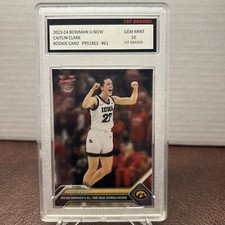 Caitlin Clark 2023 Bowman U Topps Now #61 RC 1st Graded 10 Gem Mint