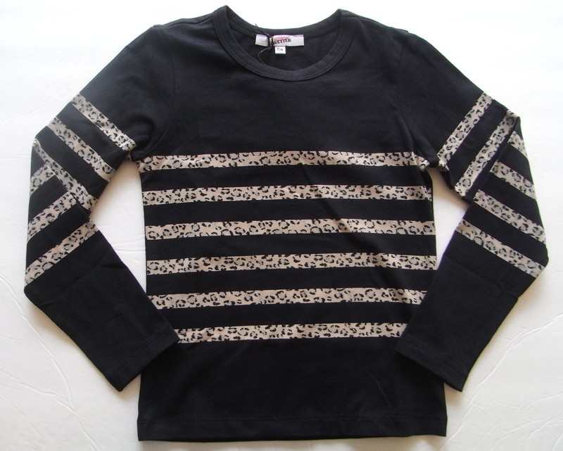 Junior Gaultie Girls Kids Leopard T-Shirt Size 6a Black