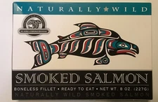 Alaska Smokehouse Naturally Wild Smoked Salmon 8 oz Box 8/29 Native Style