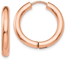 21mm 14k Rose Gold Hinged Hoop Earrings TL615