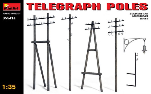 Model Dioramas vehicles Poste Teelgrafo Miniart Telegraph Poles Kit 1:3 5
