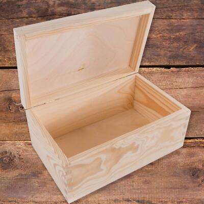 Rechteckige Holzkiste mit Deckel | 21,5 x 13,5 x 10 cm | schlichte Deko Kiefer