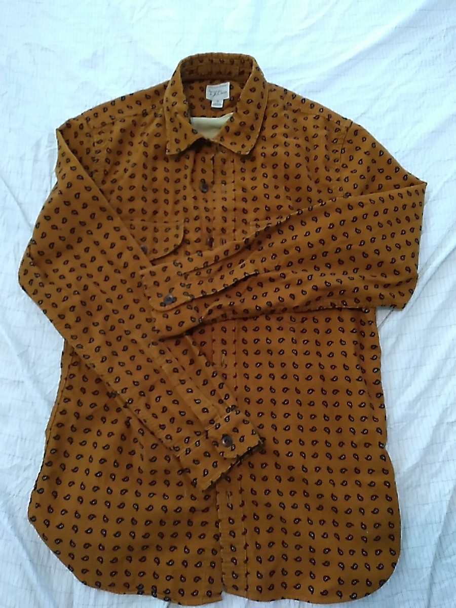 Corduroy CPO shirt in print Orange MPB Small BJ465