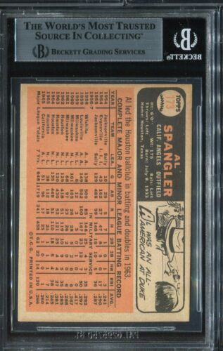 1966 Topps #173 Al Spangler California Angels - Autógrafo auténtico BAS - Imagen 2 de 2
