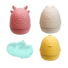 4 Pieces Jouet de Bain En Silicone Surface Lisse Jouet de Bain Flottant Doux