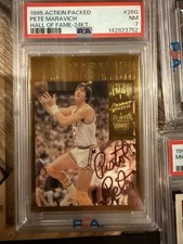 Rare 1994 Action Packed Basketball Hall of Fame 24KT GOLD Pete Maravich Psa 7!!!