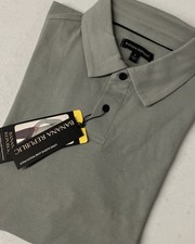 NEW Banana Republic Men's Luxe Touch Long Sleeve Polo Shirt Cotton SMALL GRAY