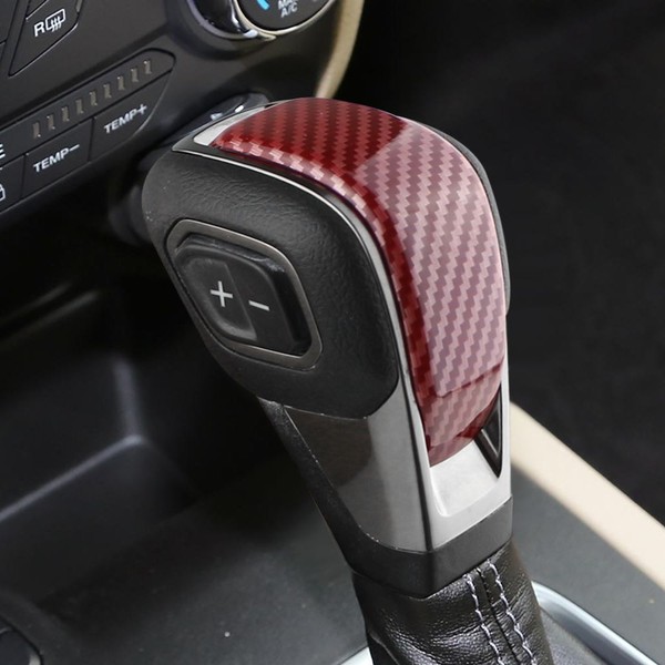 Eurowagens Abs Kohlefaser Schaltknauf Schutzabdeckung Aufkleber Carbon Rot-image